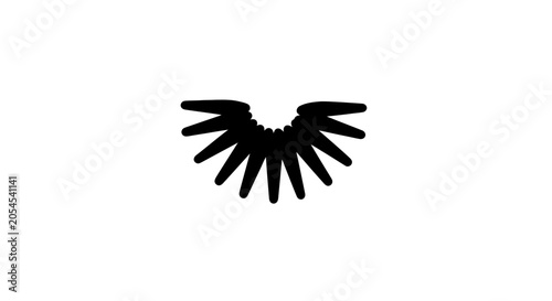 Foto Black Silhouette of Bird Wings Spread.