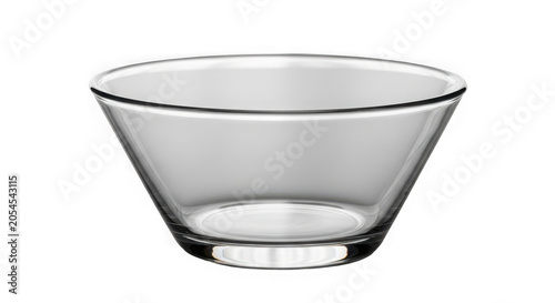 Modern stainless steel kitchen mixing bowl with flared rim isolated on transparent background