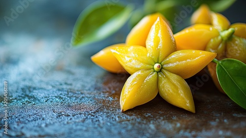 starfruit isolated on metal background