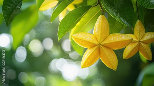 starfruit isolated on summer background