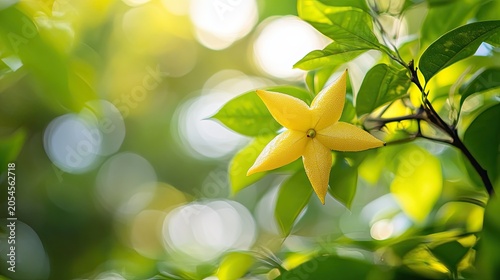 starfruit isolated on spring background