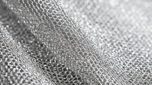 Shimmering Silver Mesh Texture Background