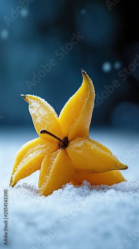 starfruit isolated on winter background