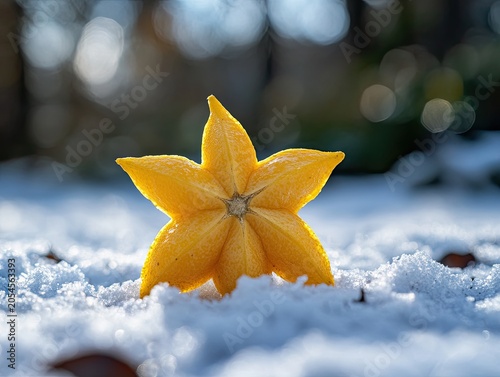 starfruit isolated on winter background