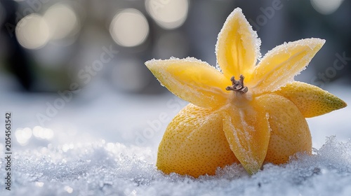 starfruit isolated on winter background