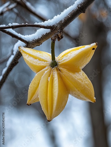 starfruit isolated on winter background