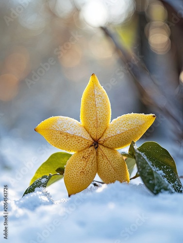 starfruit isolated on winter background