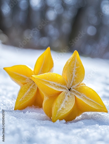 starfruit isolated on winter background