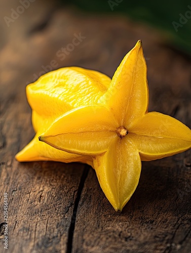 starfruit isolated on wooden background