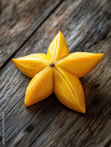 starfruit isolated on wooden background