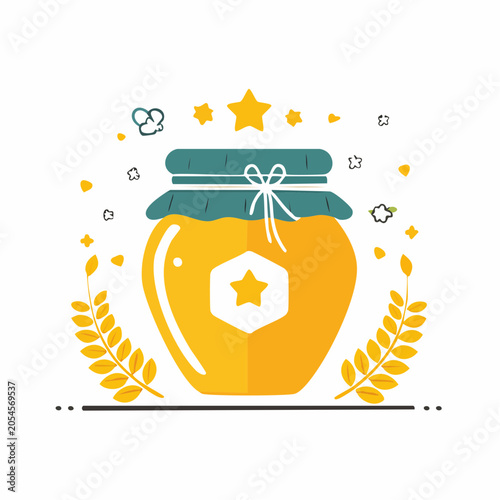 Jar of Honey with Decorative Elements