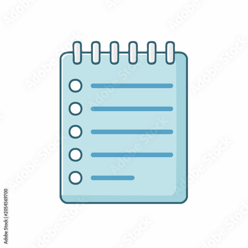 Spiral Notebook with Lined Paper and Bullet Points