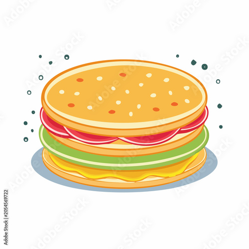 Stylized Illustration of a Hamburger