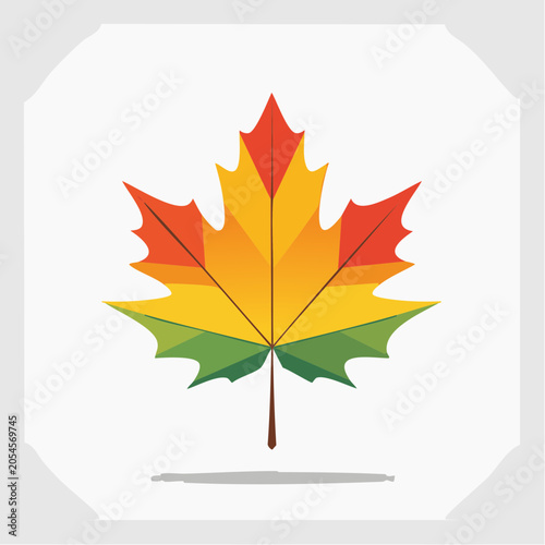 Stylized Maple Leaf with Autumn Colors
