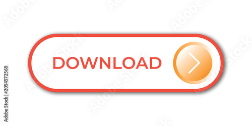 Download CTA Button UI Design Outline Style with Glossy Chevron Circle Icon