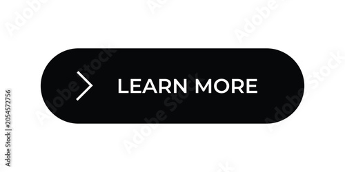 Learn More CTA Button UI Design Black Pill Interface with Chevron Icon