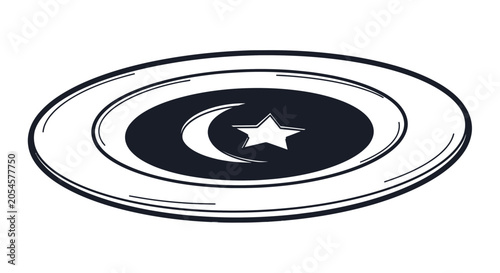 Photography Islamic Symbol with Crescent Moon and Star.