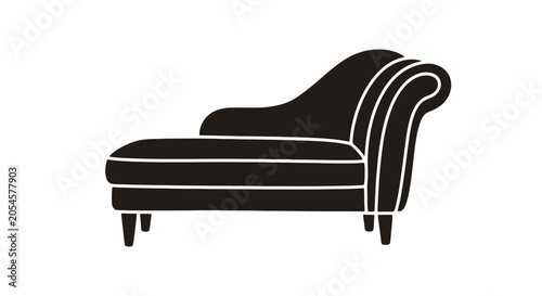 Fotografia Black Chaise Lounge Illustration Design Element.