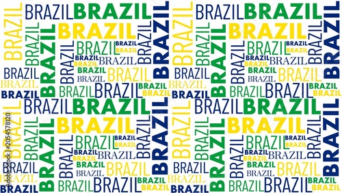 Brazil word cloud template. Sport concept vector background