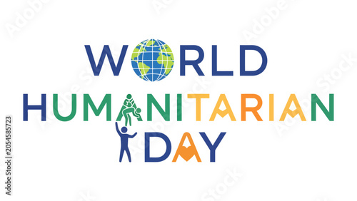 Tableau sur toile World Humanitarian Day Logo: A graphic illustration representing World Humanitarian Day