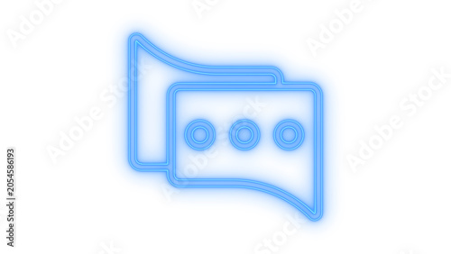 Foto Colorfull neon chat bubbles icon featuring two overlapping speech balloons with