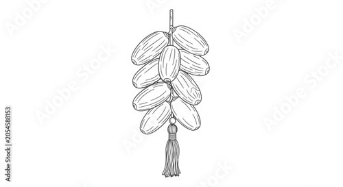 Slika na platnu Bunch of Grapes Hand Drawn Illustration.