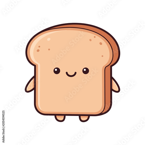 Cartoon bread with smiling face.