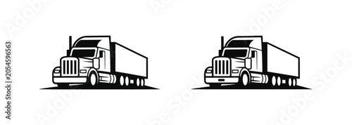 Truck Transportation Logo Illustration, Abstract Vector Logo Design Template Featuring a Modern Truck Icon with Clean Geometric Shapes and Dynamic Motion Elements, Perfect for Logistics Companies, Fre