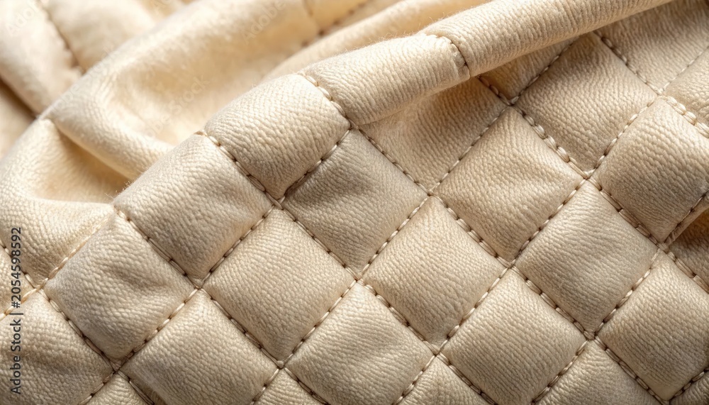 Fototapeta premium Luxurious Quilted Fabric - A Close-Up of Texture and Design.