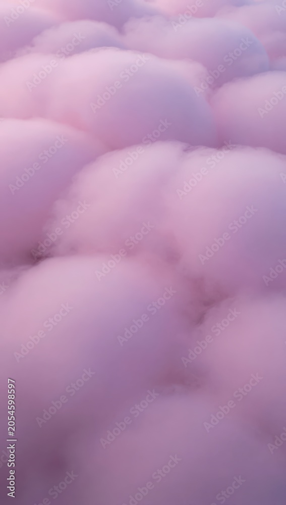 Fototapeta premium Soft Pastel Clouds Texture in Dreamy Pink and Purple Sky Background