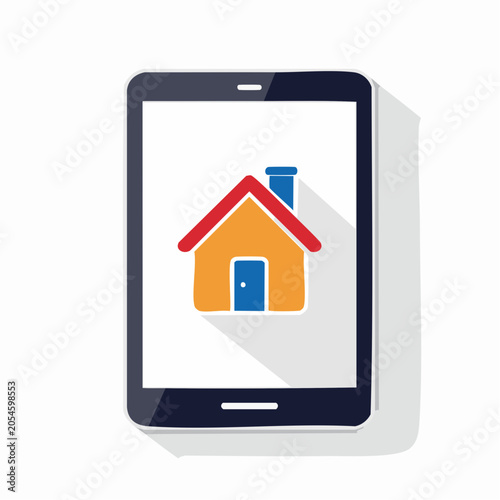 Tablet displaying a house icon