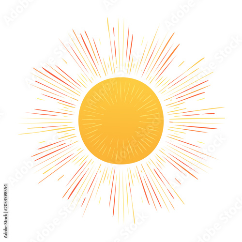 Stylized sunburst illustration with radiating lines