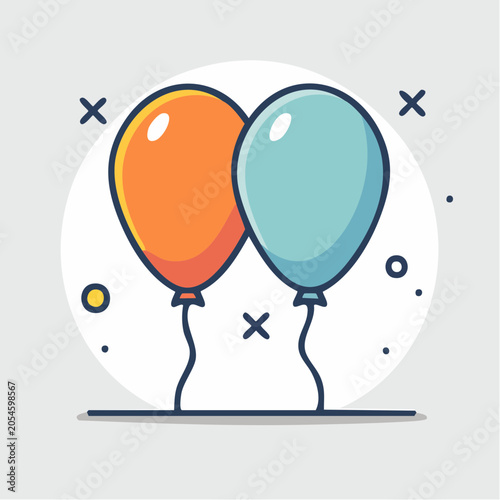 Two colorful balloons illustration