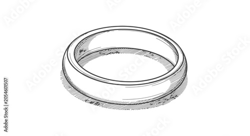 Konstfotografi Simple Silver Wedding Ring Illustration.