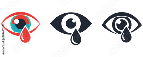 Foto Eyes with tears icon set