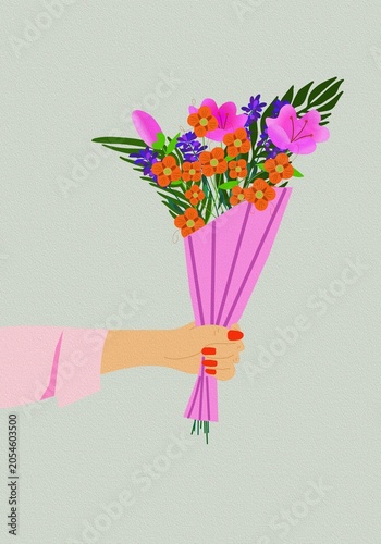 girl with a bouquet