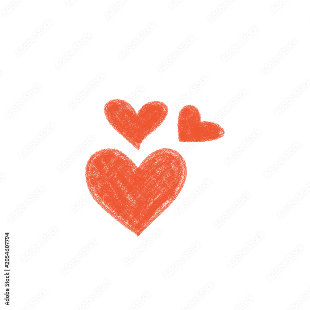 Fototapeta premium Heart Drawn With Red Chalk