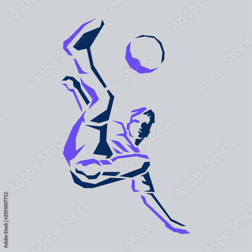 abstract vector illustration of football player in action