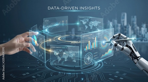 Obraz na płótnie Artificial intelligence and human collaboration for data driven insights