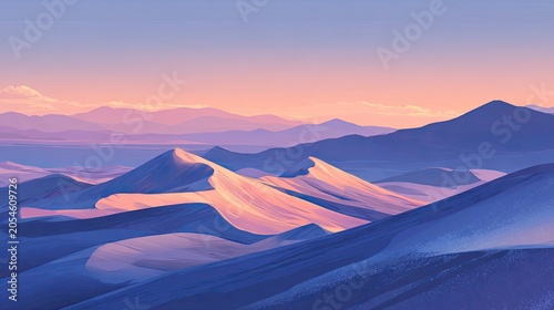 Gentle pastel desert dunes under a soft sky