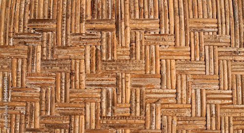 Textured background with brown rattan woven pattern