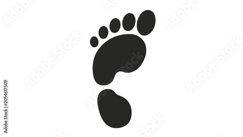 Konstfotografi A solitary black footprint mark against a white backdrop