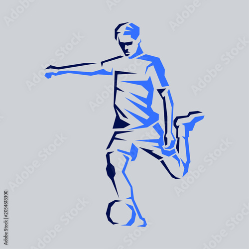 abstract vector illustration of football player in action