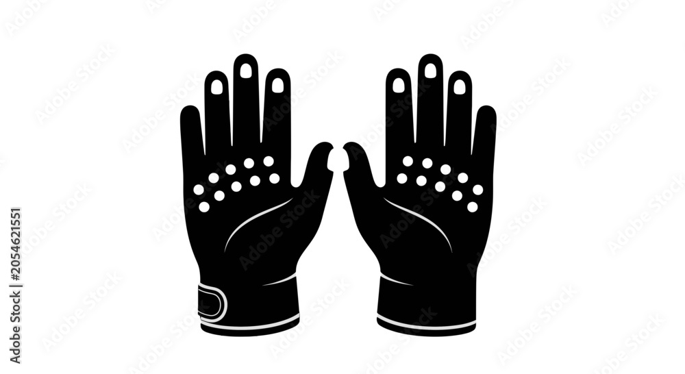 Fototapeta premium Black Golf Gloves with White Grip.