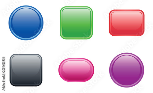 Glossy Colorful Web Button Set For Mobile Applications Website Navigation User Interface And Interactive Digital Projects