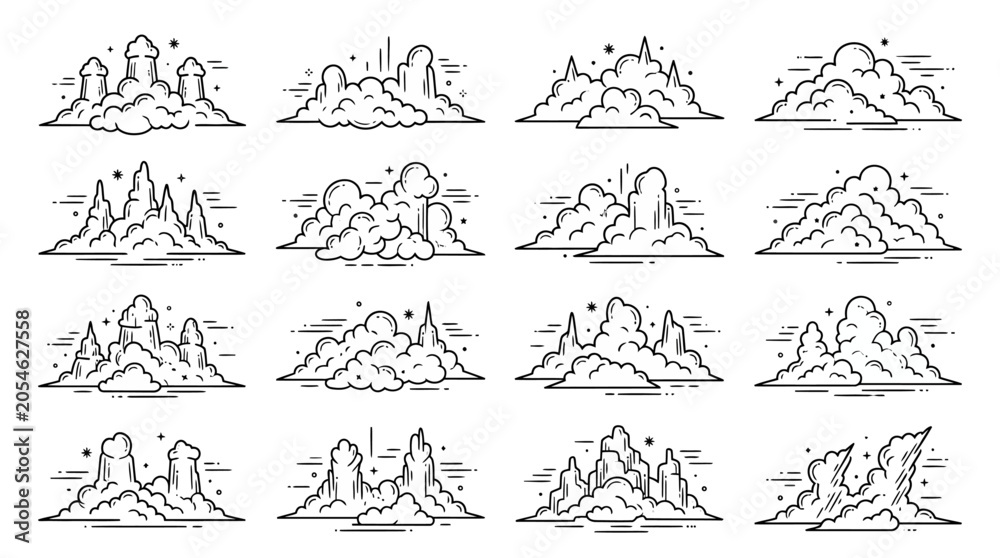 Fototapeta premium Fantasy Cloud Islands Collection: Dreamy Sky Scapes and Whimsical Landscapes
