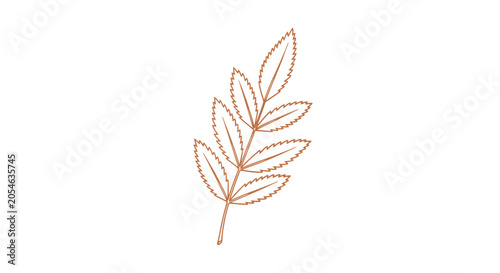 Foto Golden Beaded Leaf Ornament on White.