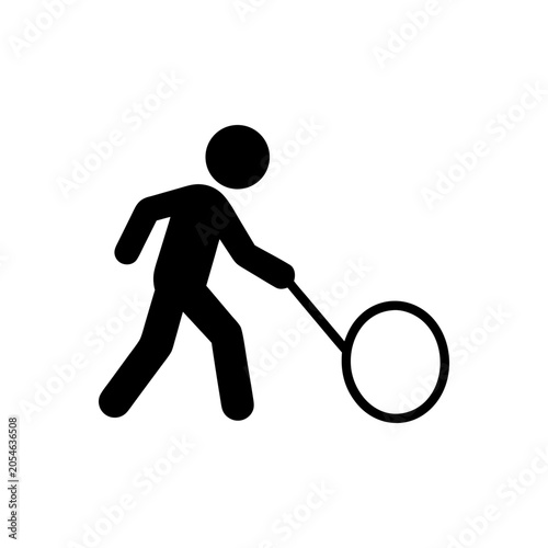 Photos Boy Rolling Hoop Toy Icon