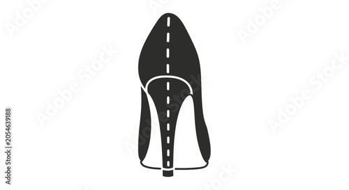 Cuadro en lienzo Black High Heel Shoe Illustration.