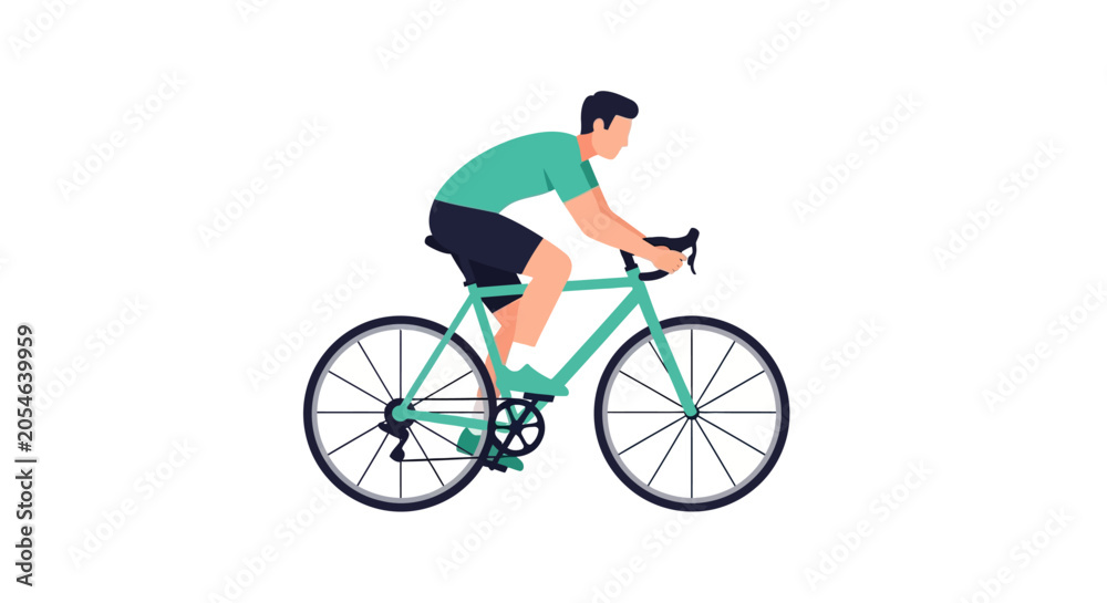 Naklejka premium man riding bicycle, cycling sport
